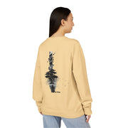 ZENIQBySAU | Zen Inspired Crewneck Sweatshirt, Unisex Garment Dyed Pullover, Comfortable Design, Ideal for Relaxation, Perfect Gift for Nature Lovers