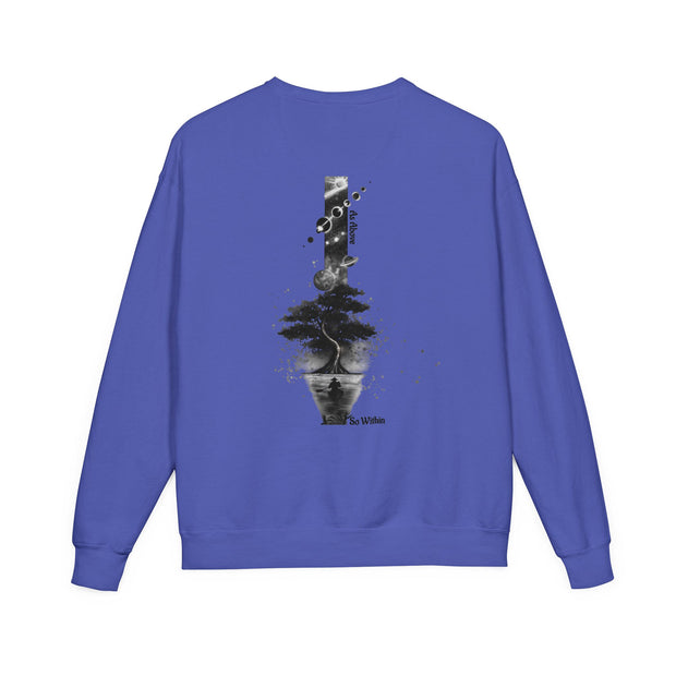 ZENIQBySAU | Zen Inspired Crewneck Sweatshirt, Unisex Garment Dyed Pullover, Comfortable Design, Ideal for Relaxation, Perfect Gift for Nature Lovers
