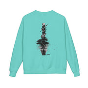 ZENIQBySAU | Zen Inspired Crewneck Sweatshirt, Unisex Garment Dyed Pullover, Comfortable Design, Ideal for Relaxation, Perfect Gift for Nature Lovers