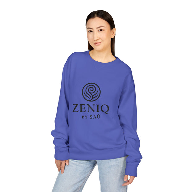 ZENIQBySAU | Zen Inspired Crewneck Sweatshirt, Unisex Garment Dyed Pullover, Comfortable Design, Ideal for Relaxation, Perfect Gift for Nature Lovers
