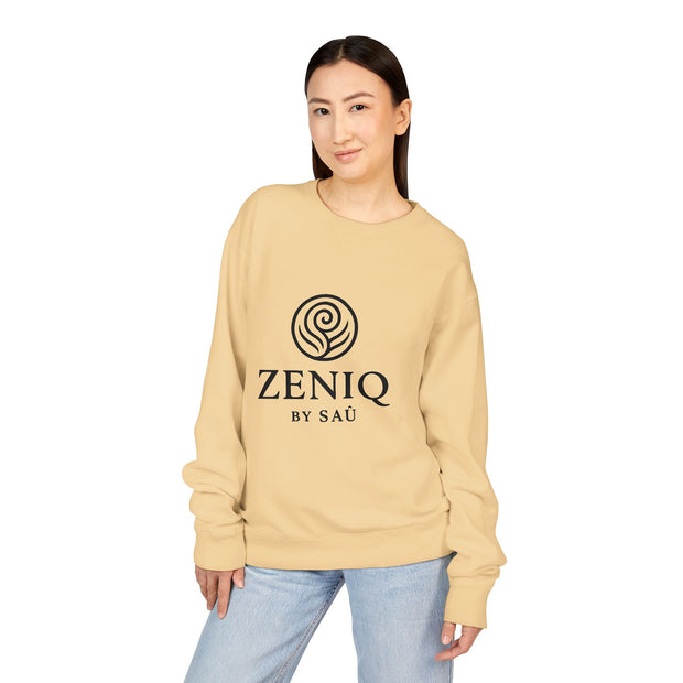 ZENIQBySAU | Zen Inspired Crewneck Sweatshirt, Unisex Garment Dyed Pullover, Comfortable Design, Ideal for Relaxation, Perfect Gift for Nature Lovers