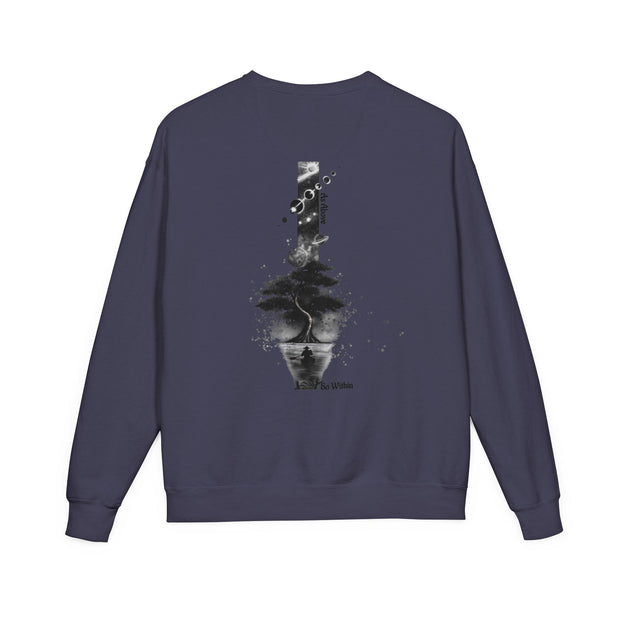 ZENIQBySAU | Zen Inspired Crewneck Sweatshirt, Unisex Garment Dyed Pullover, Comfortable Design, Ideal for Relaxation, Perfect Gift for Nature Lovers