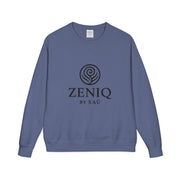 ZENIQBySAU | Zen Inspired Crewneck Sweatshirt, Unisex Garment Dyed Pullover, Comfortable Design, Ideal for Relaxation, Perfect Gift for Nature Lovers