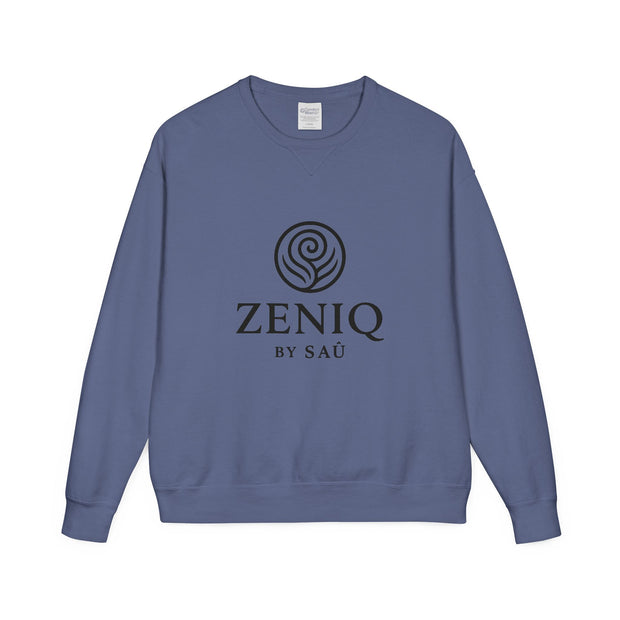 ZENIQBySAU | Zen Inspired Crewneck Sweatshirt, Unisex Garment Dyed Pullover, Comfortable Design, Ideal for Relaxation, Perfect Gift for Nature Lovers