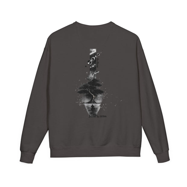 ZENIQBySAU | Zen Inspired Crewneck Sweatshirt, Unisex Garment Dyed Pullover, Comfortable Design, Ideal for Relaxation, Perfect Gift for Nature Lovers