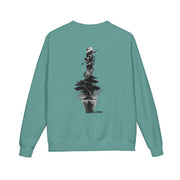 ZENIQBySAU | Zen Inspired Crewneck Sweatshirt, Unisex Garment Dyed Pullover, Comfortable Design, Ideal for Relaxation, Perfect Gift for Nature Lovers