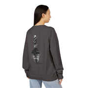 ZENIQBySAU | Zen Inspired Crewneck Sweatshirt, Unisex Garment Dyed Pullover, Comfortable Design, Ideal for Relaxation, Perfect Gift for Nature Lovers