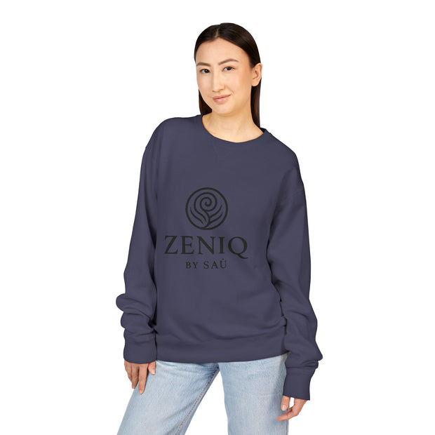 ZENIQBySAU | Zen Inspired Crewneck Sweatshirt, Unisex Garment Dyed Pullover, Comfortable Design, Ideal for Relaxation, Perfect Gift for Nature Lovers