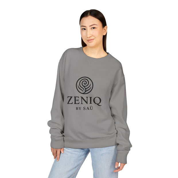ZENIQBySAU | Zen Inspired Crewneck Sweatshirt, Unisex Garment Dyed Pullover, Comfortable Design, Ideal for Relaxation, Perfect Gift for Nature Lovers