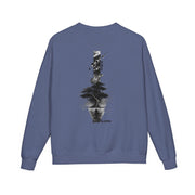 ZENIQBySAU | Zen Inspired Crewneck Sweatshirt, Unisex Garment Dyed Pullover, Comfortable Design, Ideal for Relaxation, Perfect Gift for Nature Lovers