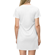 ZENIQ by SAÜ | Emotional Angel T-Shirt Dress - AOP, Casual Cool Dress, Feminine Statement Wear, Unique Artwork Dress, Gift for Art Lovers