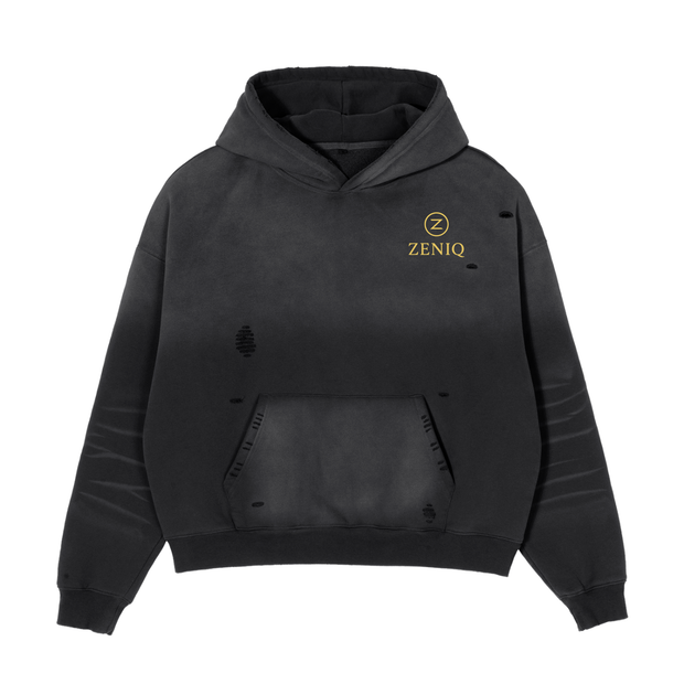 Frayed Sunfade Boxy Fleece Hoodie