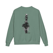 ZENIQBySAU | Zen Inspired Crewneck Sweatshirt, Unisex Garment Dyed Pullover, Comfortable Design, Ideal for Relaxation, Perfect Gift for Nature Lovers