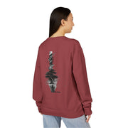 ZENIQBySAU | Zen Inspired Crewneck Sweatshirt, Unisex Garment Dyed Pullover, Comfortable Design, Ideal for Relaxation, Perfect Gift for Nature Lovers