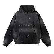 Vintage Wash Frayed Fleece Hoodie - 360 GSM