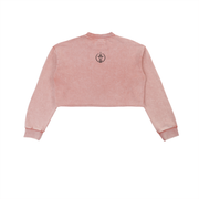 Snow Washed Raw Edge Cropped Sweatshirt