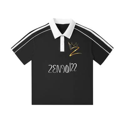 Contrast Collar Short-Sleeve Polo Shirt